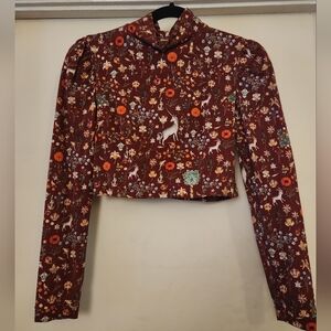 Samantha Pleet Crimson Illuminated Crop - M